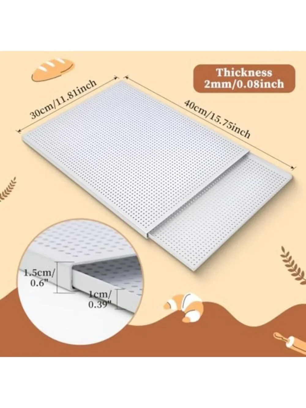Two-Layer Perforated Baking Pan for Puff Pastry & Cookies - Aluminum Oven Tray